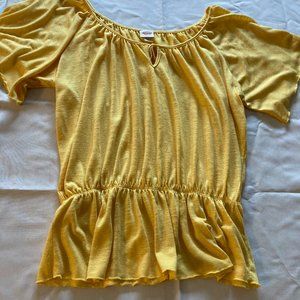 Mossimo Yellow Flutter Blouse